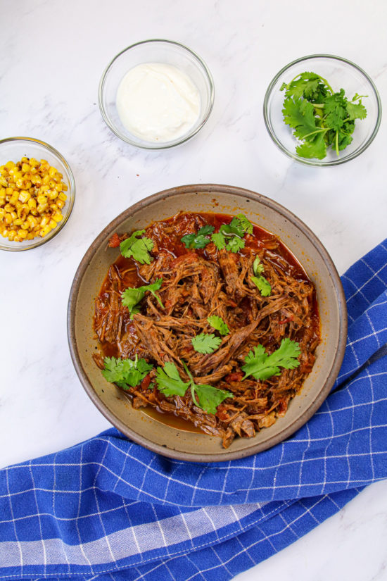 Instant Pot shredded tomato beef